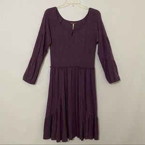 Matilda Jane purple/plum cotton dress long sleeve light weight elastic waist Med